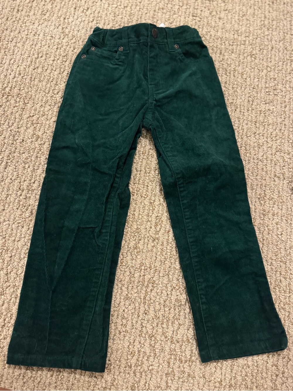 Janie and Jack 4 Dark pine Green Corduroy Pants
